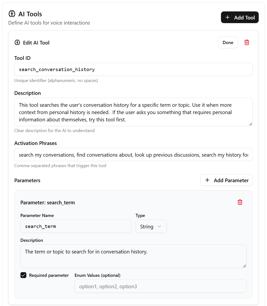AI Tools Section